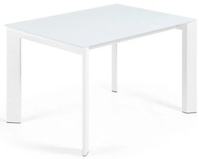 Bővíthető étkezőasztal üveg asztallappal, hosszabbító asztallappal 80x120 cm Axis – Kave Home