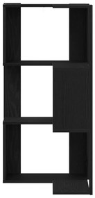 3-szintes Sarok Könyvespolc Fekete Tölgy 50x50x102 cm Műgyanta