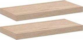 vidaXL 2 db szerelt fa függőpolc 50 x 23,5 x 4 cm