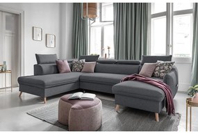 Sötétszürke kinyitható sarokkanapé (bal oldali) Sweet Harmony – Miuform