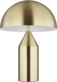 Globo 21030M Asztali lámpa, matt sárgaréz színű fém, matt fehér, fekete PVC kábel, billenőkapcsoló a kábelen, ø: 280mm, M: 390mm, kábelhossz 1500mm, 2x E27 40W 230V izzók nélkül
