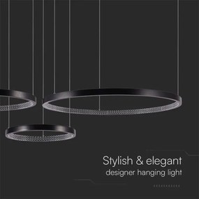 LED Csillár zsinóron 3xLED/19W/230V 3000K fekete