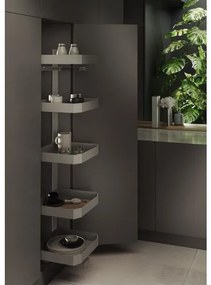 Konyhai fémrács, kamravasalás, 400mm, króm-fehér, részleges kihúzású, 5 kosár, nyíló ajtóhoz SIGE PRO LINE 295