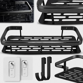 Fürdőszobai Polc Öntapadós Függő Loft Fali Zuhany Fém 30cm