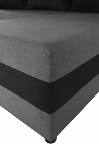 Univerzális ülőgarnitúra, szürke/fekete, PAULITA NEW