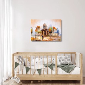 Kép - Festett városi emlékmű (üvegen) (70x50 cm)