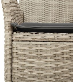 vidaXL 7 részes szürke polyrattan/üveg kerti étkezőgarnitúra párnákkal
