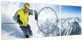 Kép - Síelő (órával) (90x30 cm)