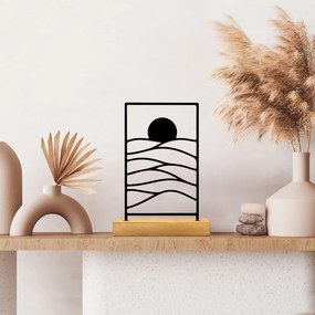 Horizon fém dísztárgy, fekete, 24×8 cm