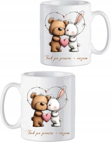 330 ml-es bögrék pároknak Valentin napi ajándék maci és nyuszi Egyszerűen együtt