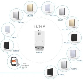 Kinetikus vezeték nélküli kapcsoló 2P IP67 arany