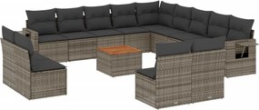 vidaXL 14 részes szürke polyrattan kerti ülőgarnitúra párnákkal