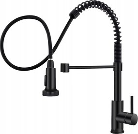 Fekete álló konyhai csaptelep flexibilis kifolyócsővel 2 csaptelep üzemmód