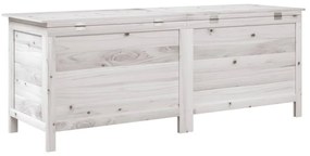 fehér tömör fenyőfa kerti tárolóláda 150x50x56,5 cm