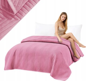 Ágytakaró 200x220 Velúr Rózsaszín Steppelt Halszálka Több színben