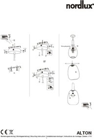Nordlux modern függeszték alton 23 fekete füstös nor47303047