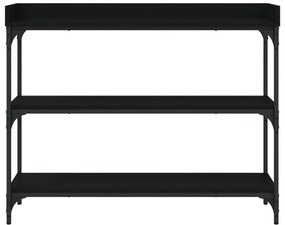 fekete tálalóasztal polcokkal 100 x 30 x 80 cm