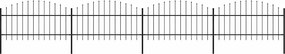 vidaXL fekete acélkerítés lándzsás tetejű 714,5 x 125 cm