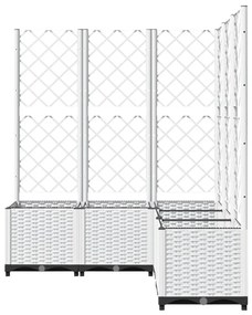 fehér polipropilén rácsos kerti ültetőláda 120 x 120 x 136 cm