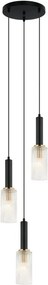 ITALUX PND-43309-3-BK-BR PEROLA Többágú Függesztett Lámpa Fekete, Arany E14 IP20