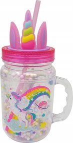 Nagy Bögre Unikornis Füllel Világít A Sötétben Szívószál 570ml Ajándék