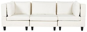 Háromszemélyes kombinálható fehér kárpitozott kanapé UNSTAD Beliani