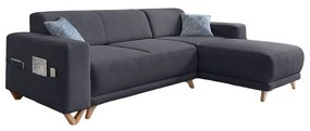 Antracitszürke kinyitható-tárolóhelyes sarokkanapé Classy Sophie – Miuform