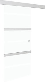 vidaXL ezüstszínű ESG üveg és alumínium tolóajtó 90 x 212 cm