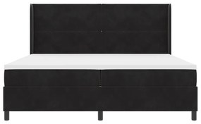 Boxspring Ágy Matraccal és LED Fekete 200x200 cm Bársony