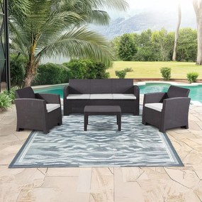 Avenberg IBERIA Nagy rattan szett - fekete rattan