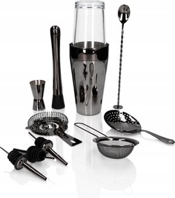 Barista szett Professzionális 10 db-os Fekete Fényes Shaker Boston ajándék