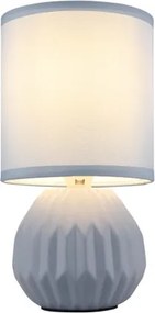 Globo 21730B Asztali lámpa, kerámia kék, textil kék, kábel PVC fehér, billenőkapcsoló a kábelen, ø: 120mm, M: 230mm, kábel hossza 1300mm, 1x E14 40W 230V izzó nélkül