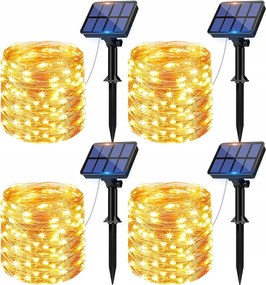 Litogo Napelemes Lámpák 12M 120 Led Vízálló Kert Erkély Terasz 4db