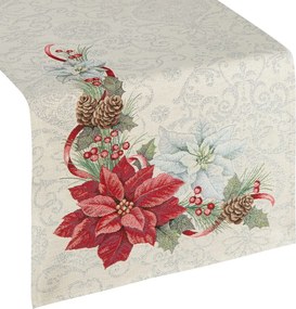 Abrosz dekoratív karácsonyi futófelület 45x140 bézs ezüst betlehemi csillag