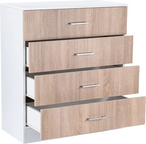 Miami komód 4 fiókos 80x92 cm sonoma tölgy-fehér