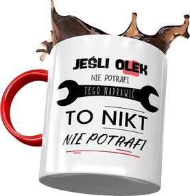 Piros bögre Alekszandr Olek Kollégáknak Ajándék Nyomtatott Fotóval