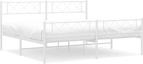 vidaXL fehér fém ágykeret fej- és lábtámlával 193 x 203 cm