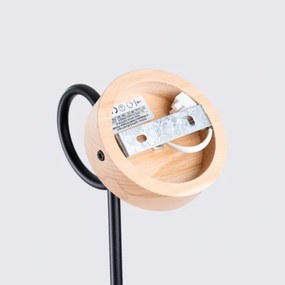 Sollux SL.1476 - Fali lámpa EMBER 1xE27/15W/230V fekete/bézs/bükkfa