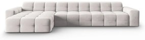 Világosszürke bársony sarokkanapé (bal oldali) Kendal – Micadoni Home