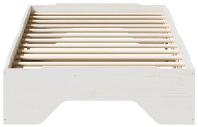 vidaXL ágy matrac nélkül rakásolható fehér 80x200 cm tömör fa