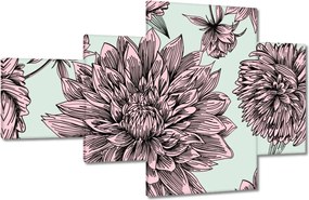 Vászonkép 130x80 Púderrózsaszín Virág