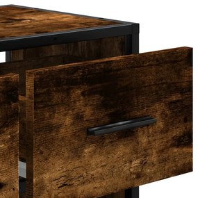 füstös tölgy fa és fém TV-szekrény 60 x 31 x 39,5 cm