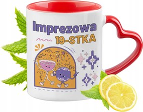 Születésnap 19 19-es 19-es Piros Bögre Szív Alakú Füllel Ajándék