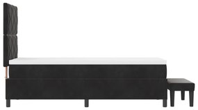 Boxspring Ágy matraccal és paddal Fekete 80x200 cm Bársony