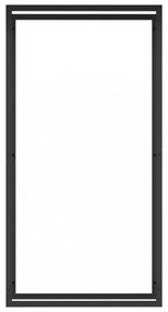 fekete acél tűzifatároló állvány 80x28x154 cm