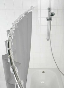 Ezüstszínű teleszkópos hajlított zuhanyfüggöny tartó - Wenko