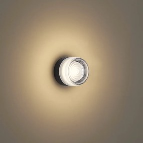 Design fali lámpa fekete opál üveggel IP44 - Michele