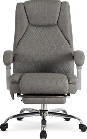 Forgószék masszírozó funkcióval, fűthető funkcióval, szürke színben, szövet kárpittal. GIORGIO