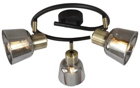 Klausen KL163004 - Spotlámpa SMOKY 3xE14/9W/230V fekete/réz/szürke