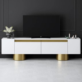 TV szekrény Bohem - White, Gold